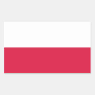 Flaga Polski - polsk flagga Rektangulärt Klistermärke