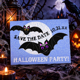 Flagermus Mån Förhandsinbjudan Halloweenfest Inbju Inbjudan Vykort