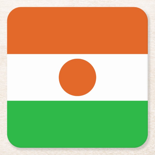 Flagg från Niger Underlägg Papper Kvadrat (Framsidan)