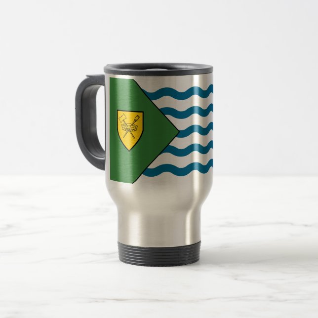 Flagg-resa för Vancouver, British Columbia Kaffe/T Resemugg (Framsida vänster)