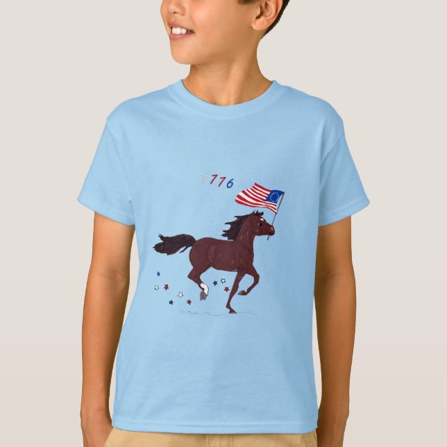 Flagga 1776 Pony T Shirt (Framsida)