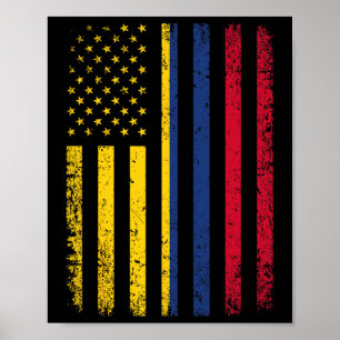 Flagga 4:e juli: USA:s colombianska Flagga Poster