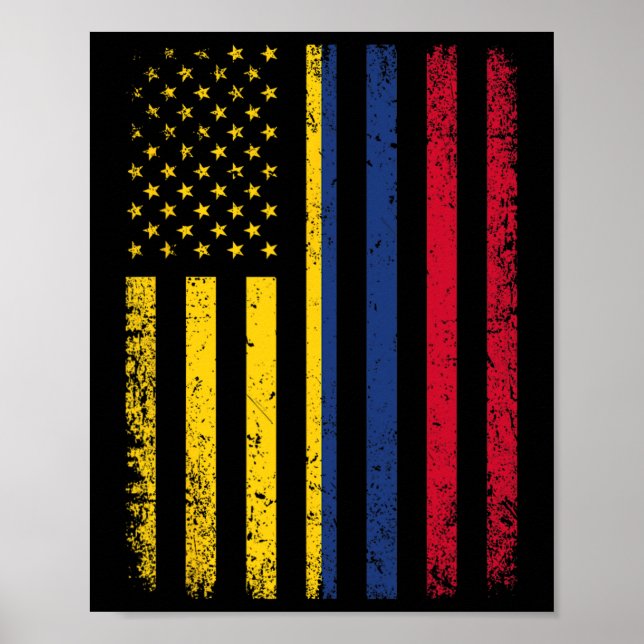 Flagga 4:e juli: USA:s colombianska Flagga Poster (Framsidan)