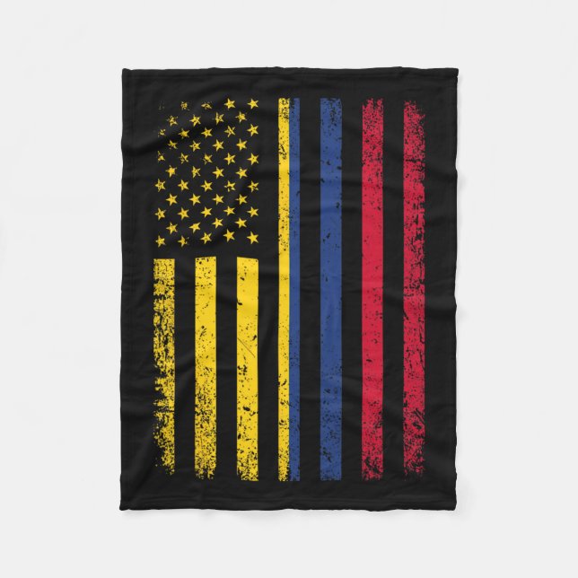 Flagga 4 juli USA Colombiansk flagga  Fleecefilt (Framsidan)