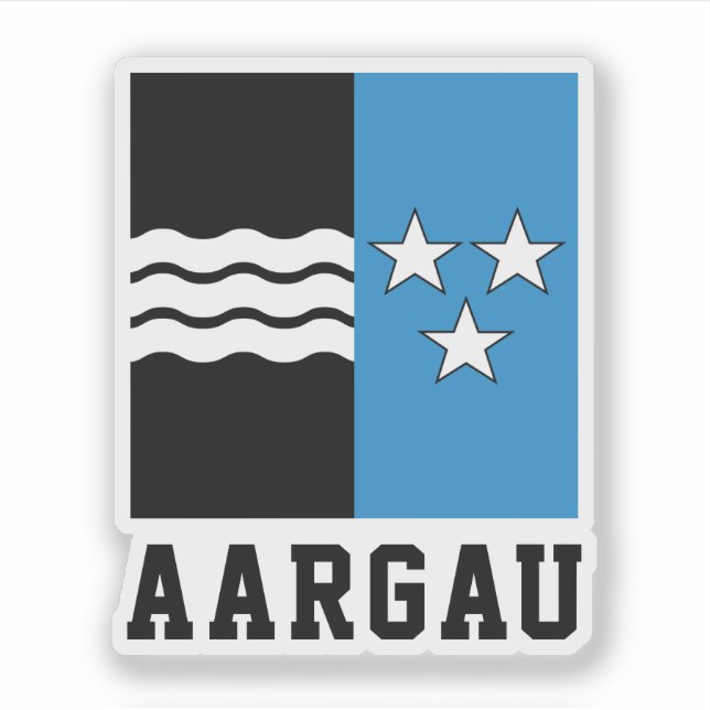 Flagga Aargau Klistermärken (Framsida)