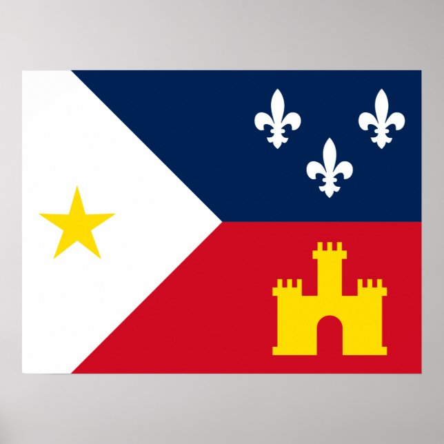 Flagga Acadiana Poster (Framsidan)