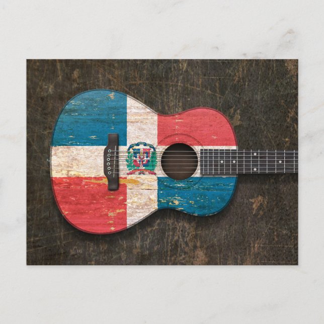 Flagga Acoustic Guitar Vykort (Framsida)
