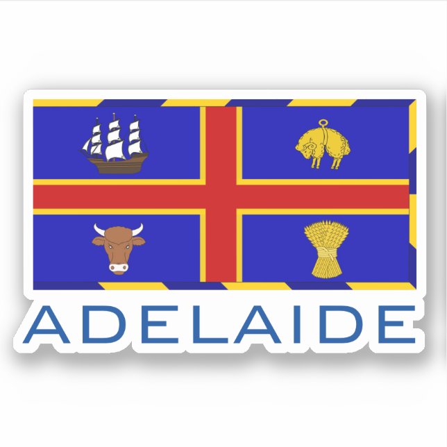 Flagga Adelaide, Australien Klistermärken (Framsida)