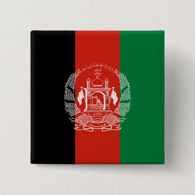 Flagga Afghanistan Knapp (Framsida)