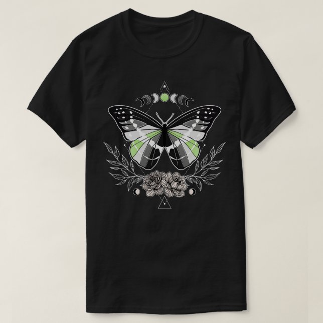 Flagga Agender Butterfly LGBT-Pride T Shirt (Design framsida)