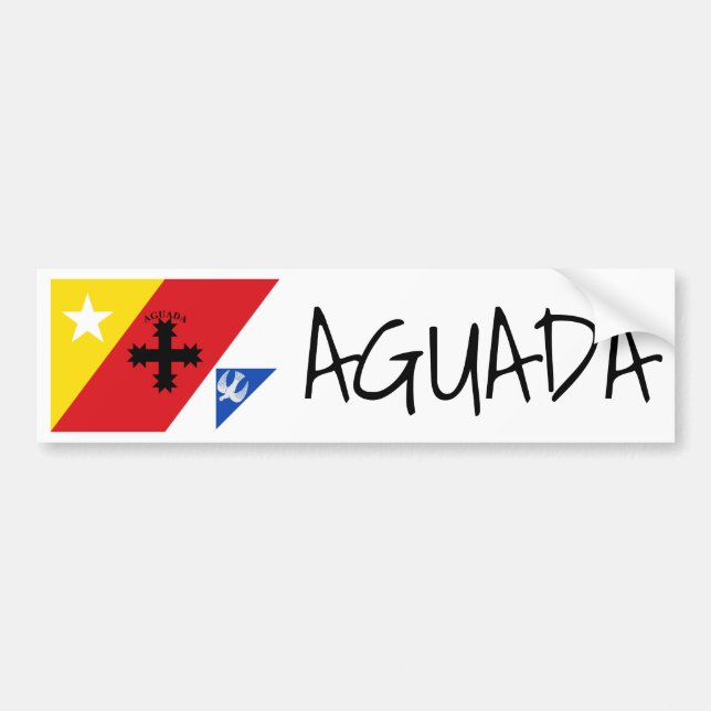 Flagga Aguada, Puerto Rico Bildekal (Framsidan)