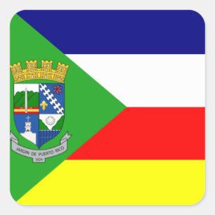 Flagga Aibonito, Puerto Rico Fyrkantigt Klistermärke