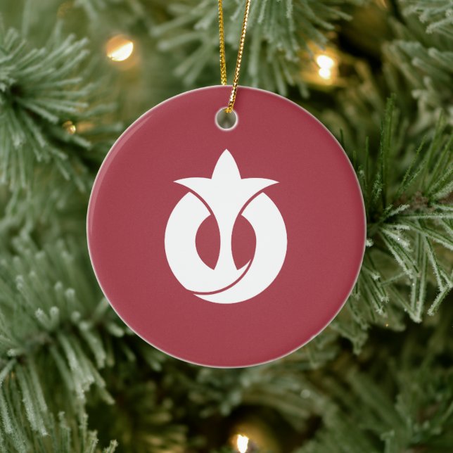 Flagga Aichi prefecture, Japan Julgransprydnad Keramik (Träd)