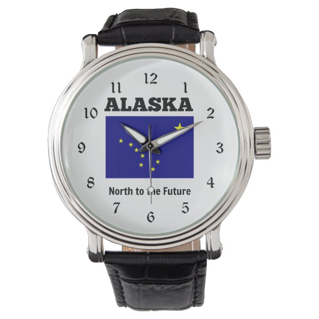Flagga Alaska med statsmotto Watch Armbandsur (Framsida)