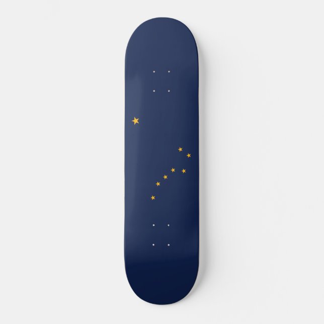 Flagga Alaska Mini Skateboard Bräda 18,5 Cm (Framsida)
