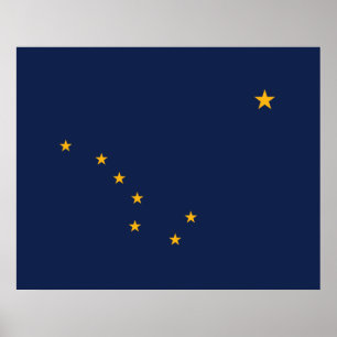 Flagga Alaska Poster