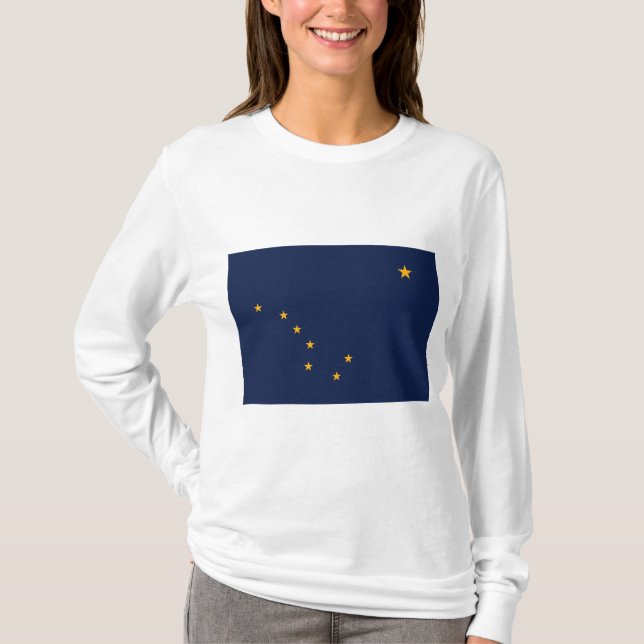Flagga Alaska T Shirt (Framsida)
