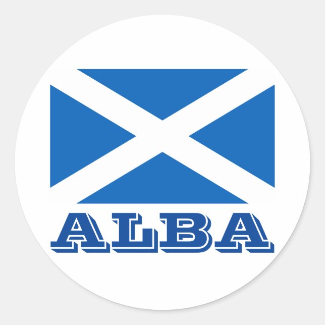 Flagga Alba Runt Klistermärke (Framsida)