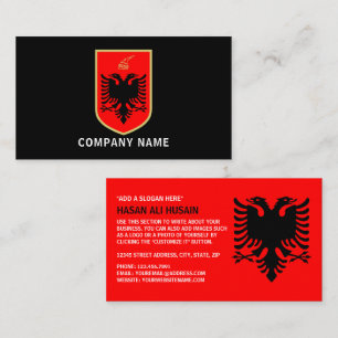 Flagga Albanien, albanska Jackat av Arm Visitkort