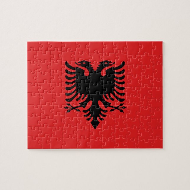 Flagga Albanien Pussel (Horisontell)