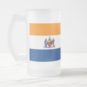 Flagga Albany, New York Frostat Ölglas