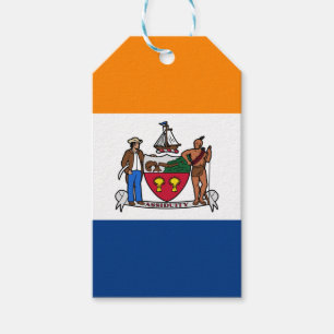 Flagga Albany, New York Presentetikett