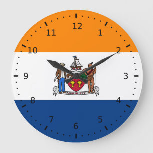 Flagga Albany, New York Stor Klocka