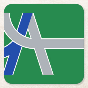 Flagga Albany, Oregon Underlägg Papper Kvadrat