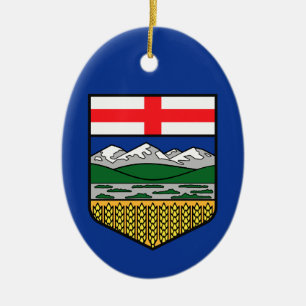 Flagga Alberta - CANADA Julgransprydnad Keramik