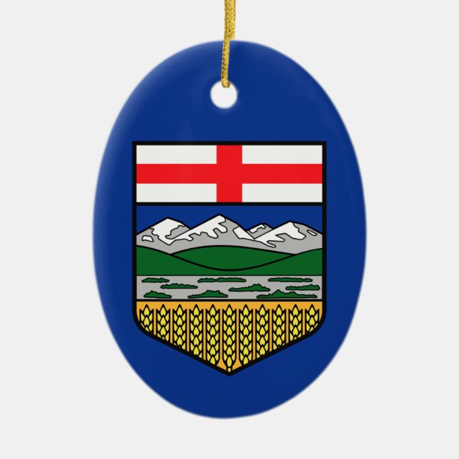 Flagga Alberta - CANADA Julgransprydnad Keramik (Framsidan)