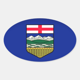 Flagga Alberta - CANADA Ovalt Klistermärke