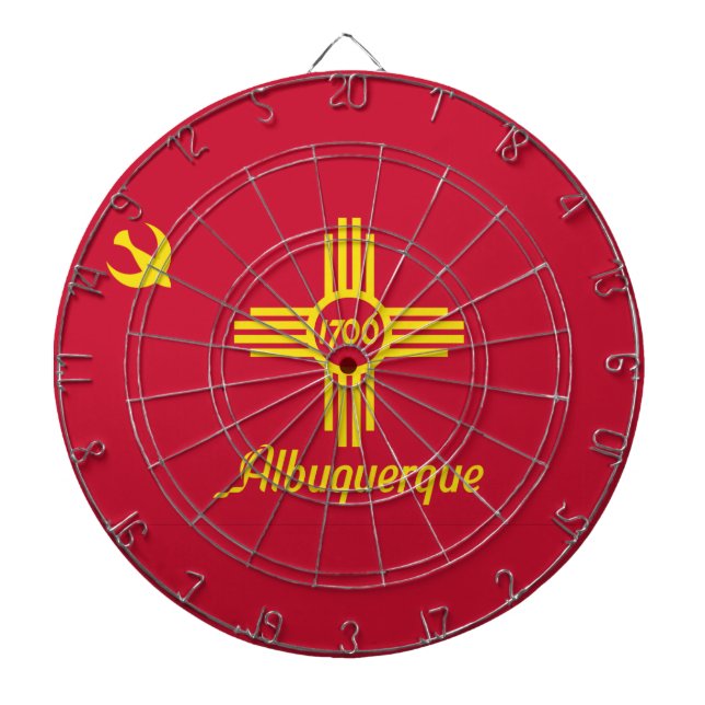 Flagga Albuquerque, New mexico Dart Board Darttavla (Framsidan)