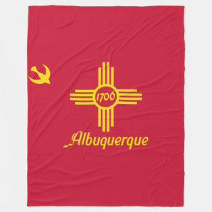 Flagga Albuquerque, New mexico Fleece Blanket