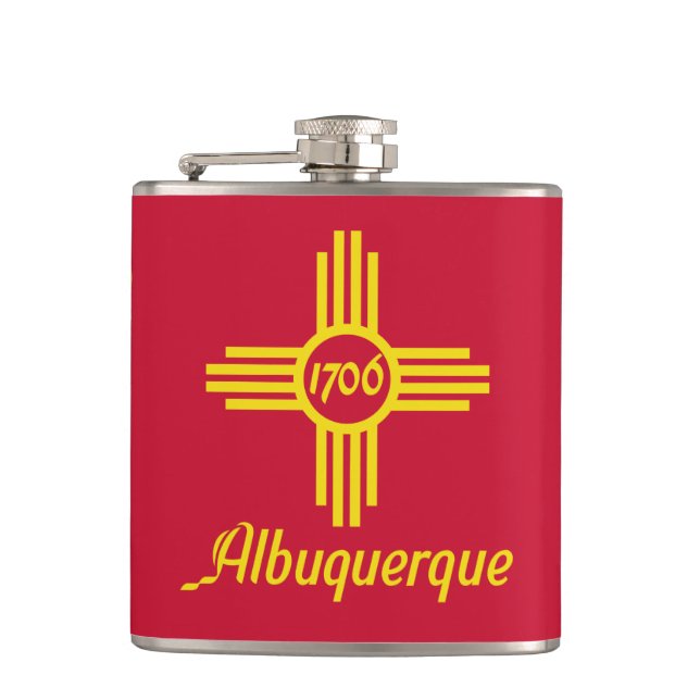 Flagga Albuquerque, New mexico Hip-kolv Fickplunta (Framsidan)