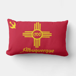 Flagga Albuquerque, New mexico Lumbar Pillow Lumbarkudde