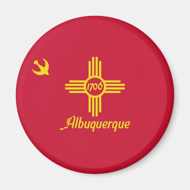 Flagga Albuquerque (New mexico) Magnet (Framsidan)