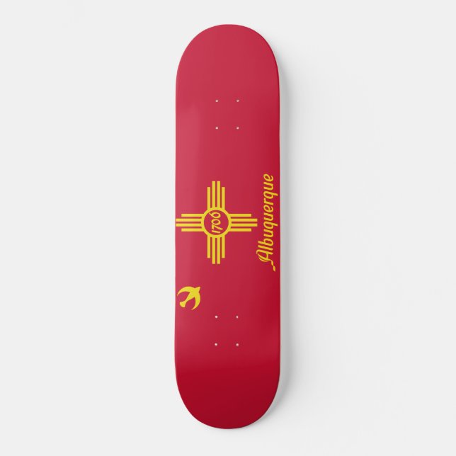 Flagga Albuquerque (New mexico) Mini Skateboard Bräda 18,5 Cm (Framsida)