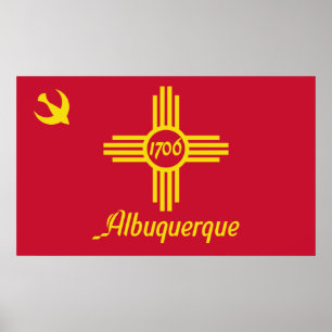 Flagga Albuquerque (New mexico) Poster