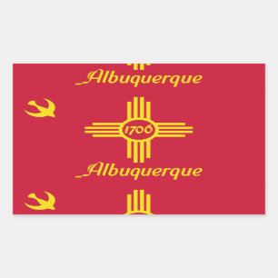 Flagga Albuquerque, New mexico Rektangulärt Sticke Klistermärke