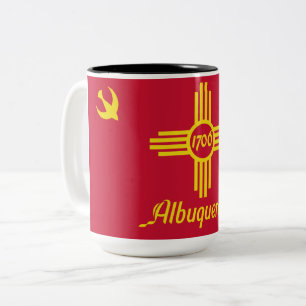 Flagga Albuquerque (New mexico) Två-Tonad Mugg