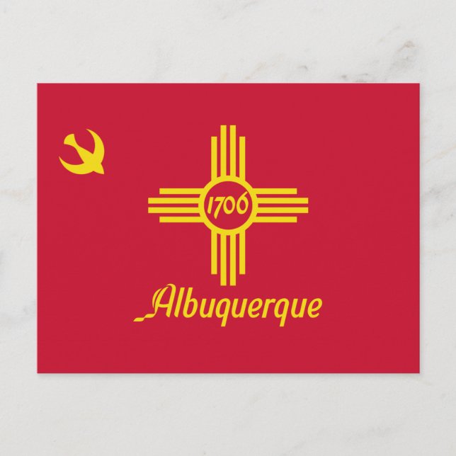 Flagga Albuquerque (New mexico) Vykort (Framsida)