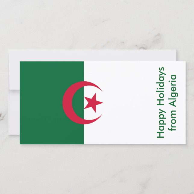 Flagga Algeriet, Glad helg från Algeriet Julkort (Framsida)