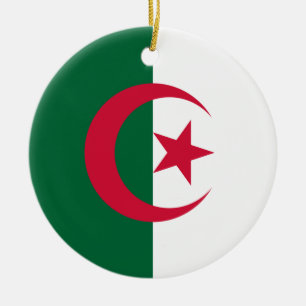 Flagga Algeriet Julgransprydnad Keramik