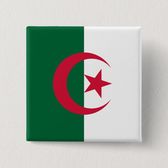 Flagga Algeriet Knapp (Framsida)