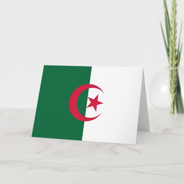Flagga Algeriet Kort (Framsida)