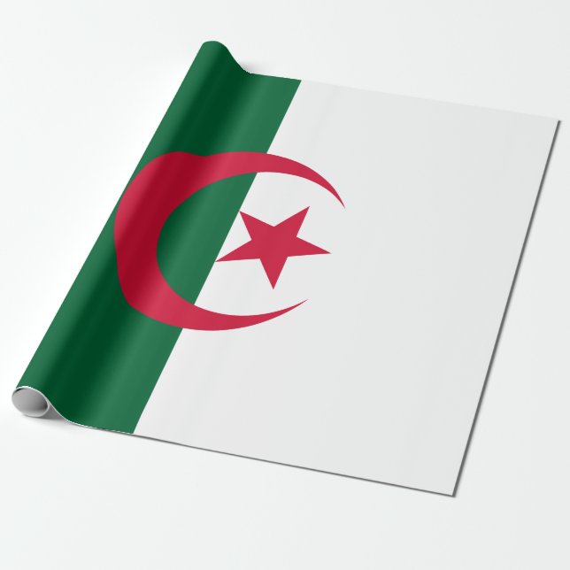 Flagga Algeriet Presentpapper (Utrullad)