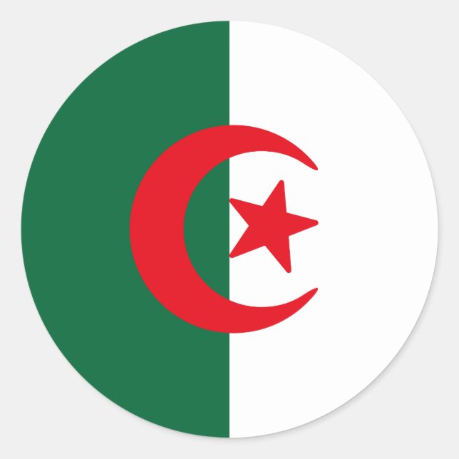 Flagga Algeriet Runt Klistermärke (Framsida)