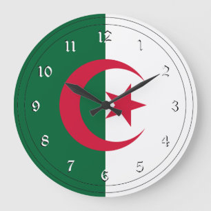 Flagga Algeriet Stor Klocka