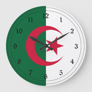 Flagga Algeriet Stor Klocka