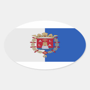 Flagga Alicante, Spanien Ovalt Klistermärke